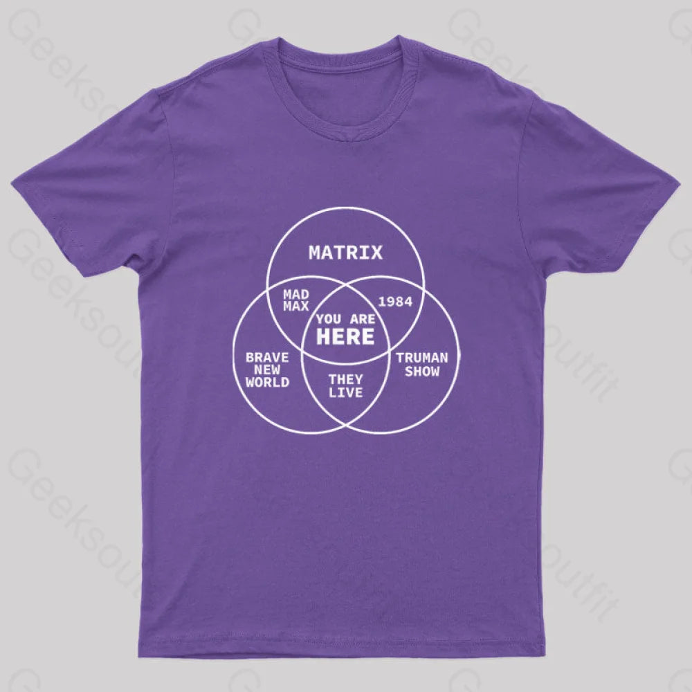 Mad Max You Are Here Nerd T-Shirt Purple / S