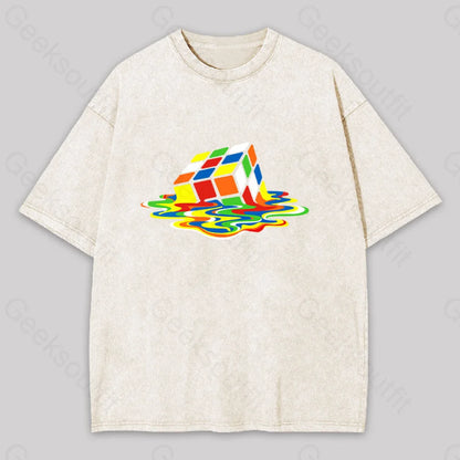 Magic Cube Colourful Washed T-Shirt Apricot / S