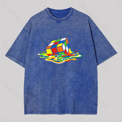 Magic Cube Colourful Washed T-Shirt Blue / S