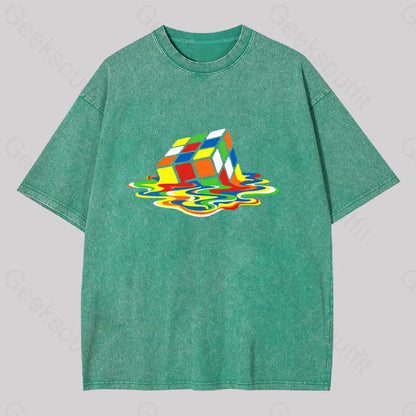 Magic Cube Colourful Washed T-Shirt Grass Green / S