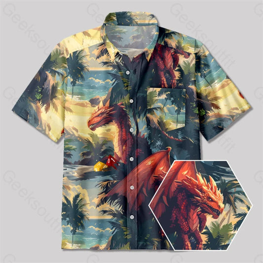 Magic Dnd Dragon Button Up Pocket Shirt Yc