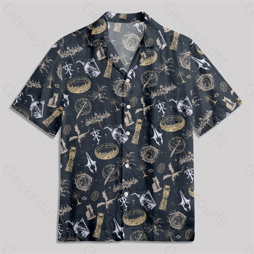 Magic Ring Cool Button Up Pocket Shirt Hawaiian / S Bus546 Yc