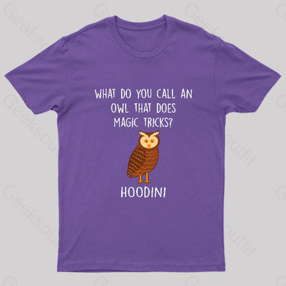 Magic Tricks Owl Nerd T-Shirt Purple / S