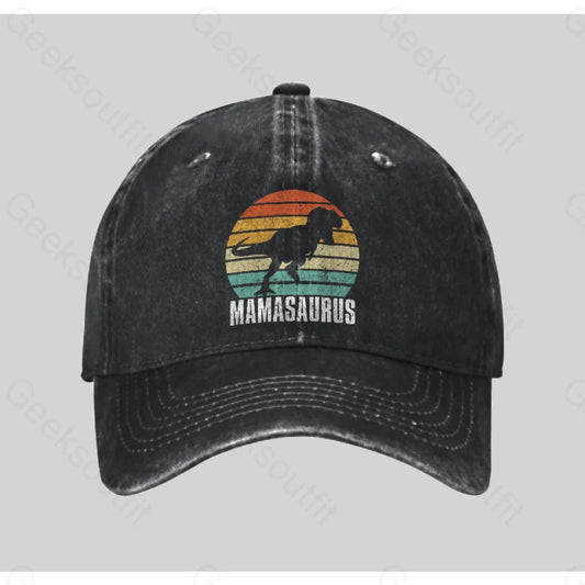 Mamasaurus - Mother’s Gift Day Essential Washed Vintage Baseball Cap Black