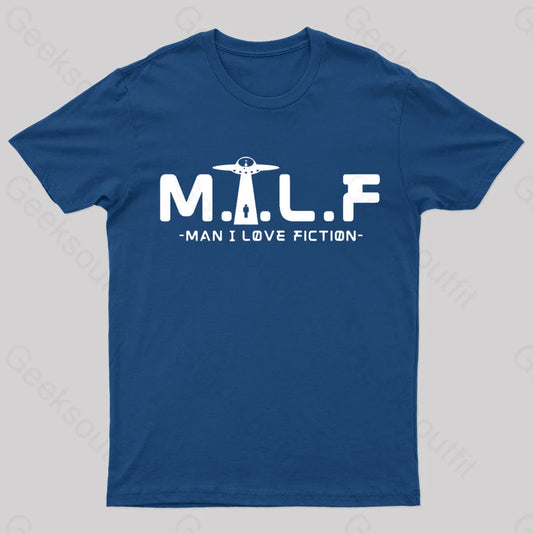 Man I Love Fiction Geek T-Shirt Navy / S