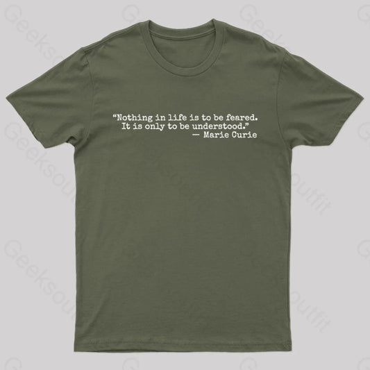 Marie Curie Geek T-Shirt Army Green / S