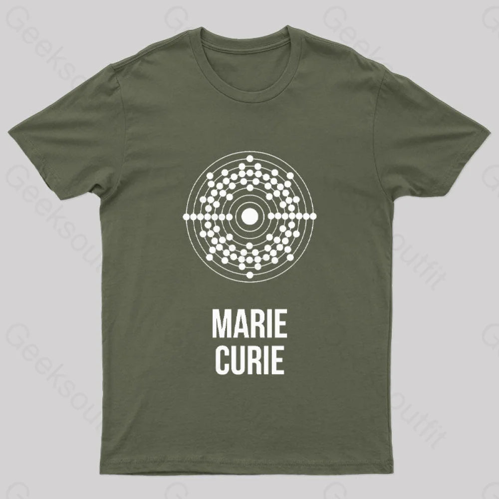 Marie Curie Geek T-Shirt Army Green / S