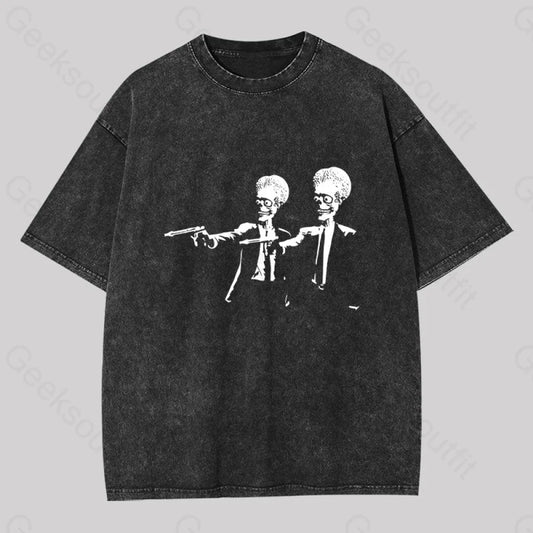 Mars Attacks Tim Burton Pulp Fiction Washed T-Shirt Black / S