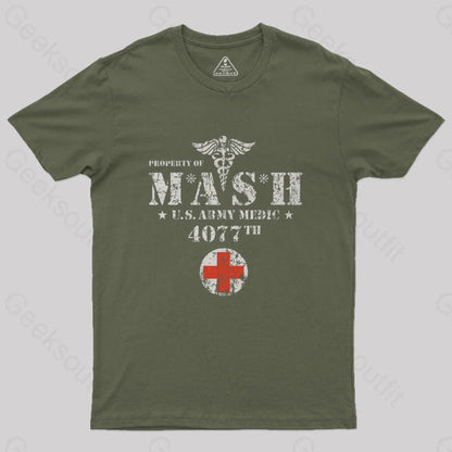 Mash Tv Show Geek T-Shirt Army Green / S