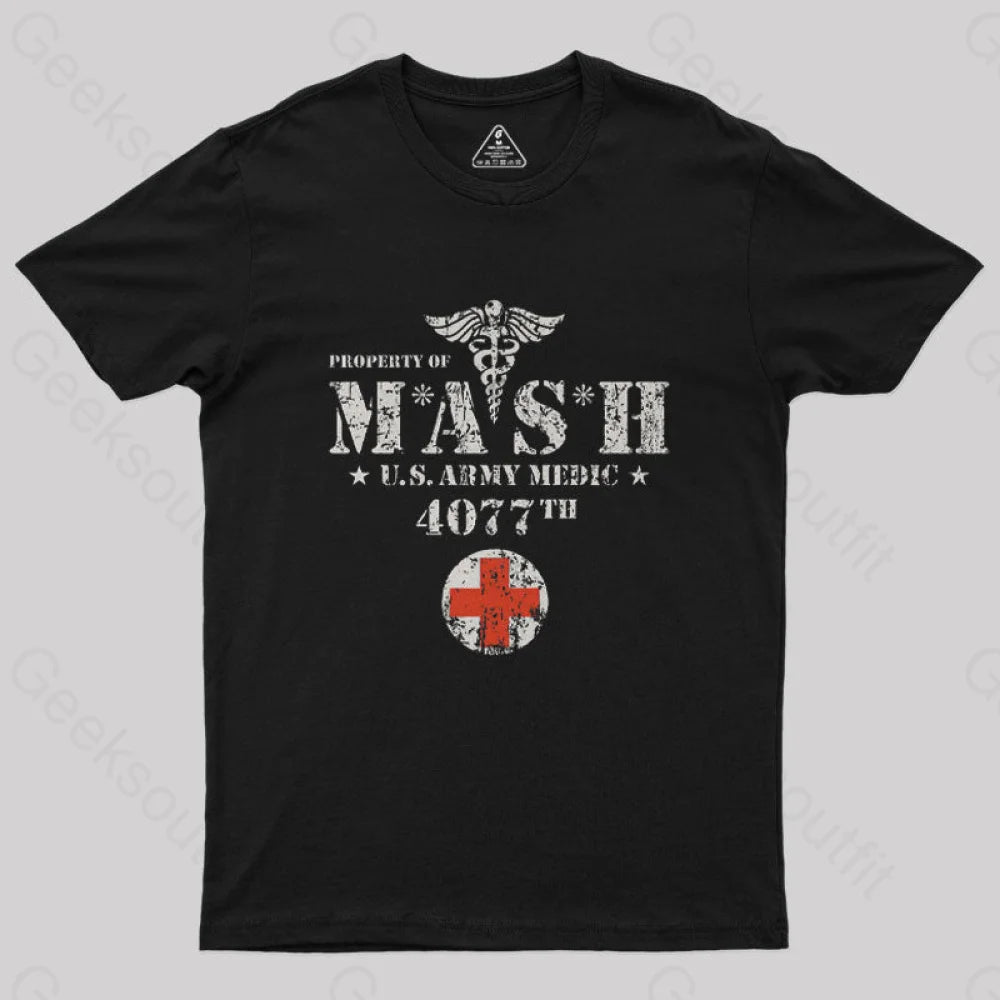 Mash Tv Show Geek T-Shirt Black / S