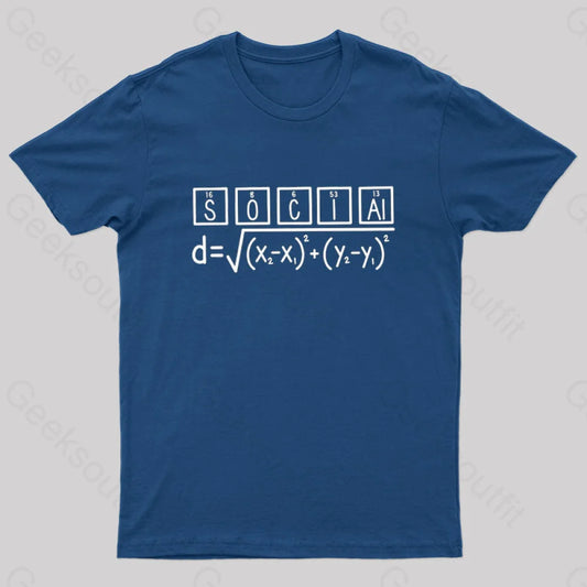 Math And Science Social Pun Geek T-Shirt Navy / S