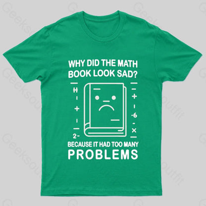 Math Book Blues Nerd T-Shirt Green / S