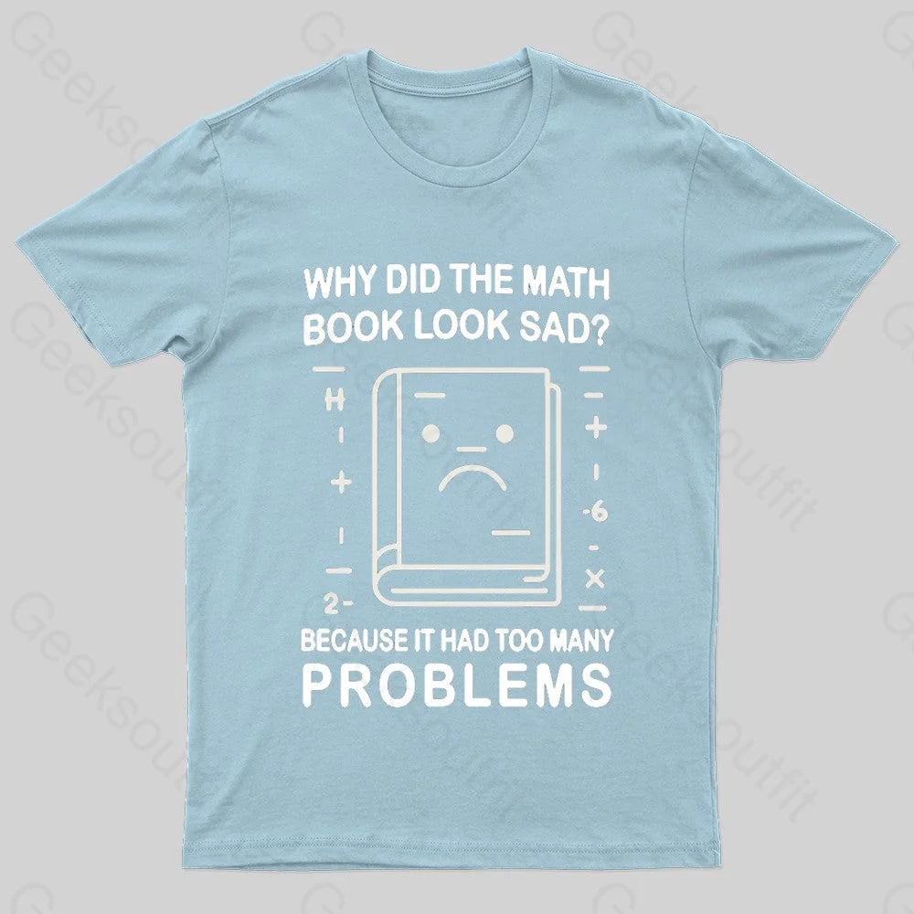 Math Book Blues Nerd T-Shirt Light Blue / S