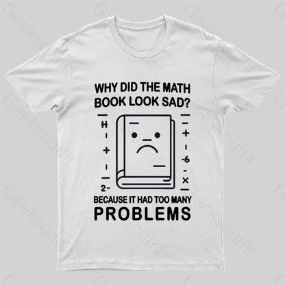 Math Book Blues Nerd T-Shirt White / S