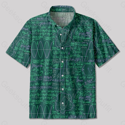 Math Function Curve Button Up Pocket Shirt - Geeksoutfit