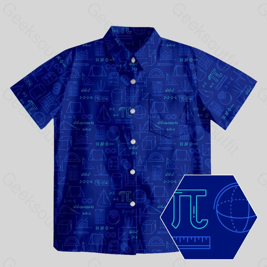 Math Geometry Cube Formula Pi Elements Button Up Pocket Shirt - Geeksoutfit