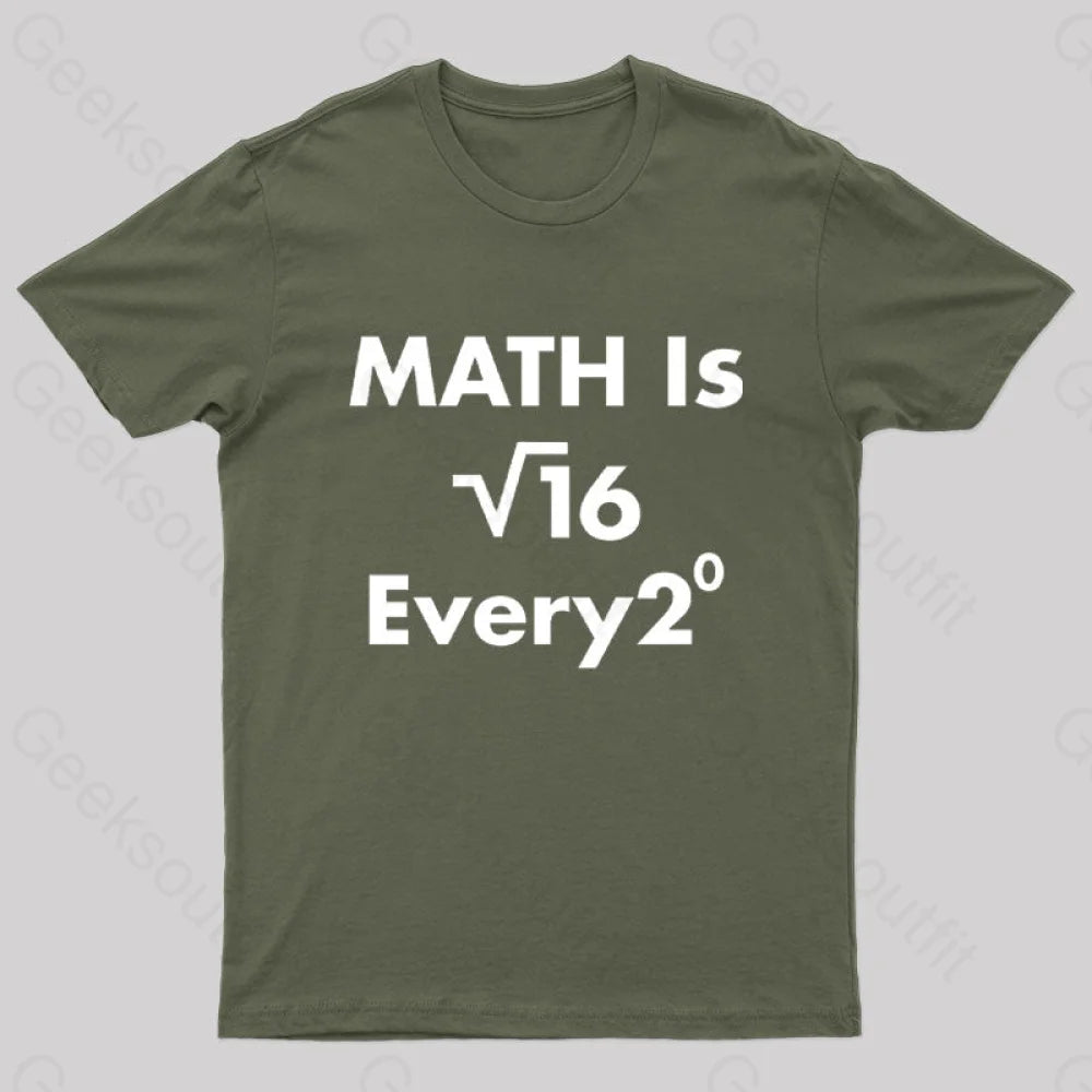 Math Is For Every One Nerd T-Shirt Army Green / S