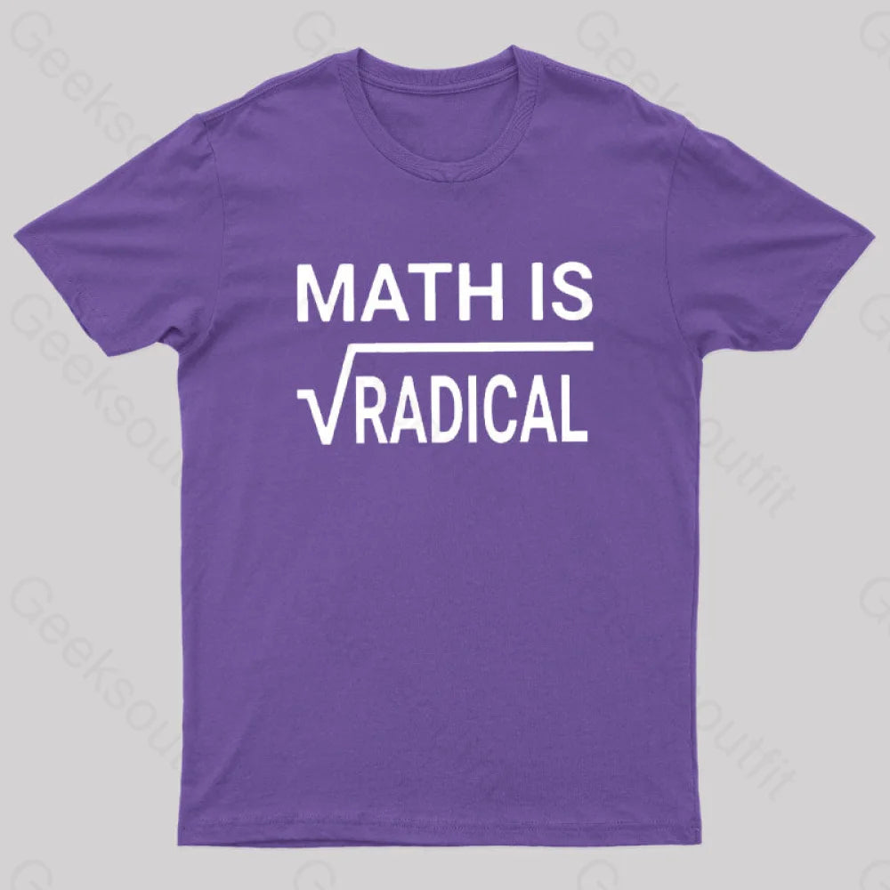 Math Is Radical Nerd T-Shirt Purple / S