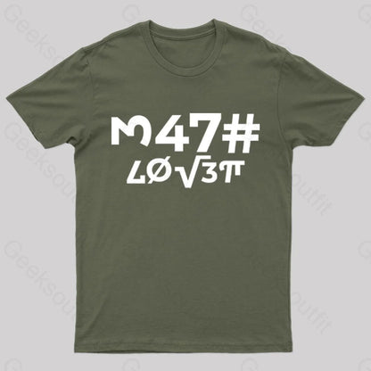 Math Lover Nerd T-Shirt Army Green / S