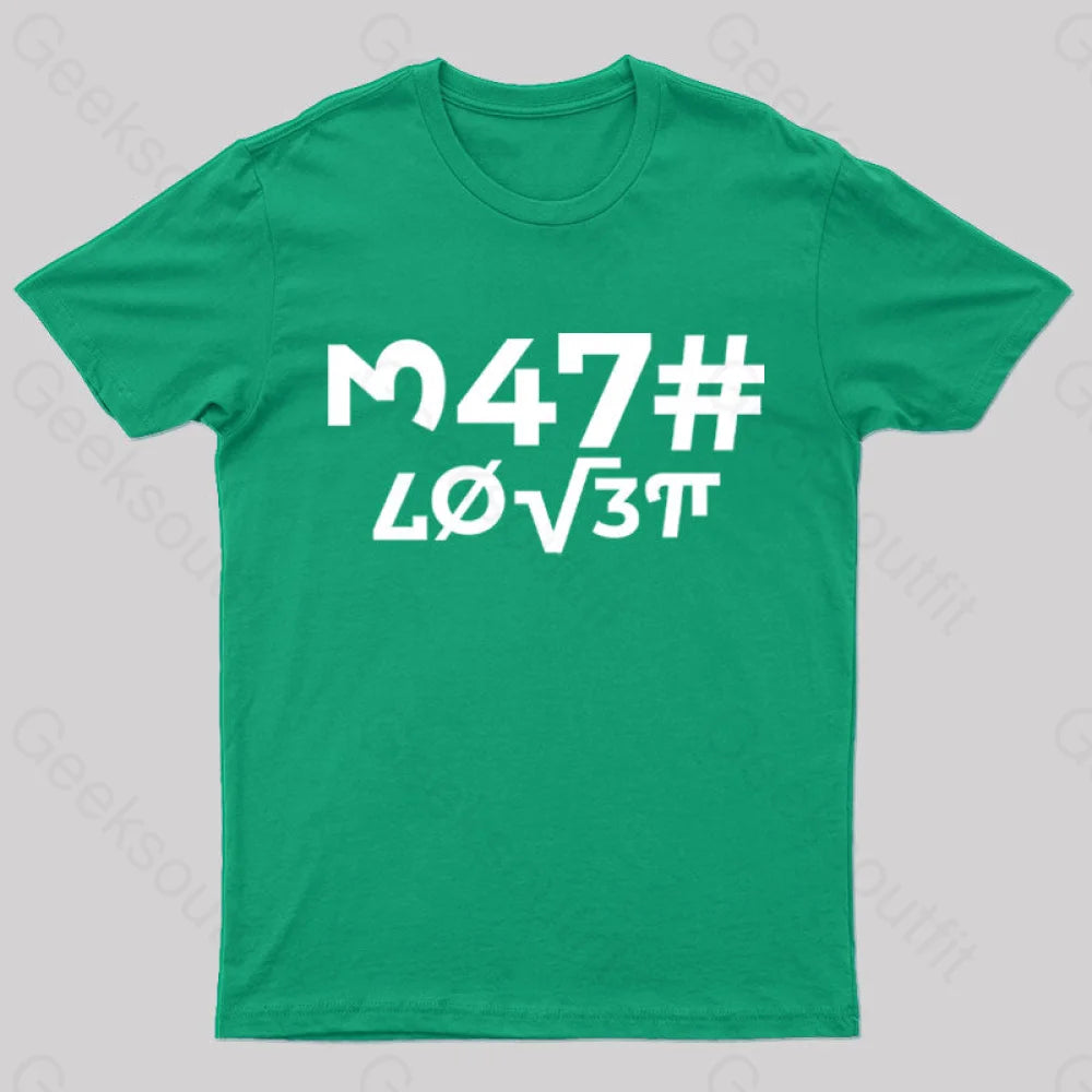 Math Lover Nerd T-Shirt Green / S