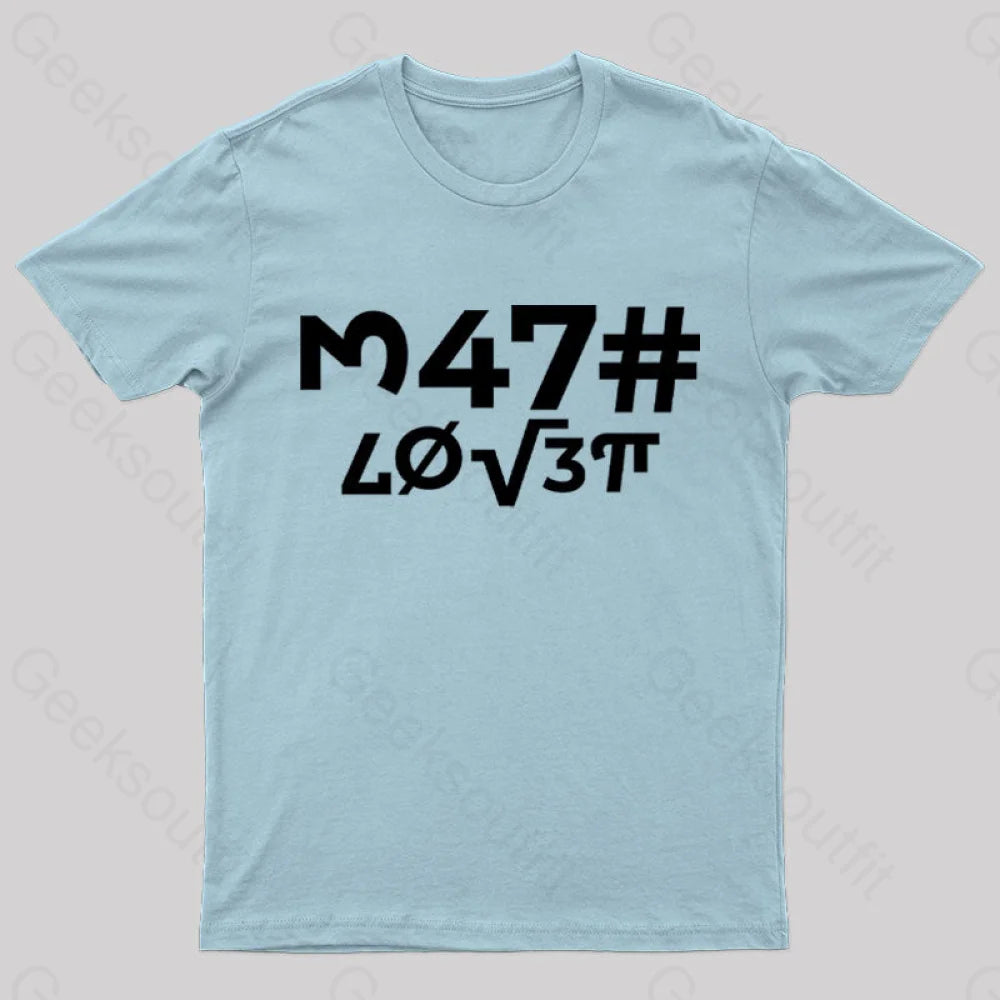 Math Lover Nerd T-Shirt Light Blue / S