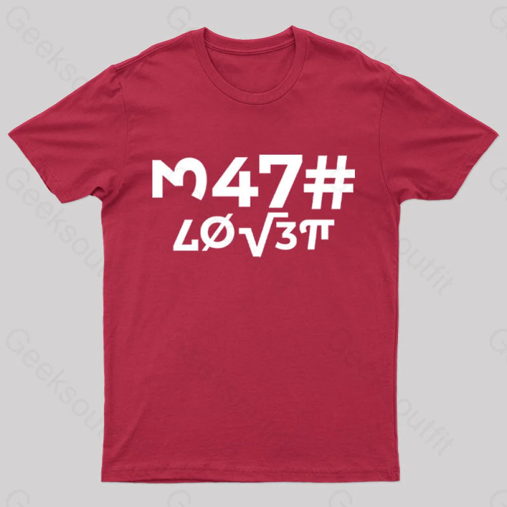 Math Lover Nerd T-Shirt Red / S