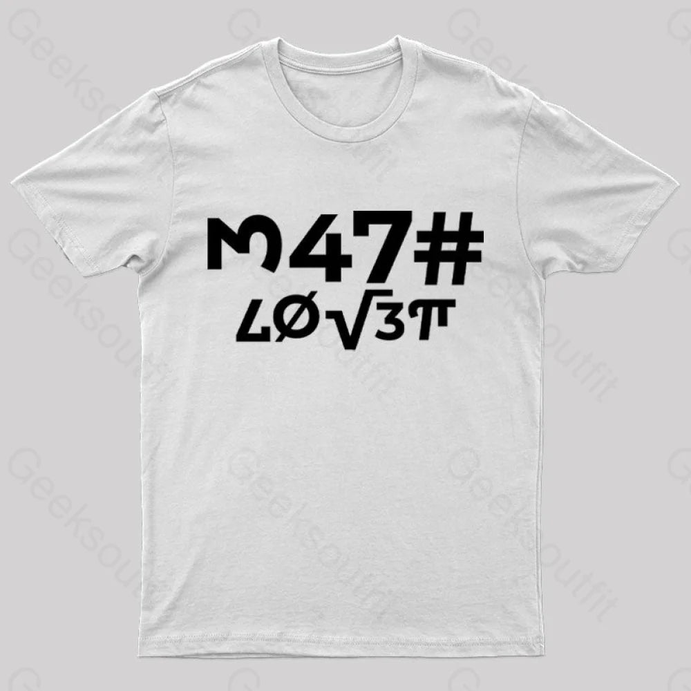 Math Lover Nerd T-Shirt White / S