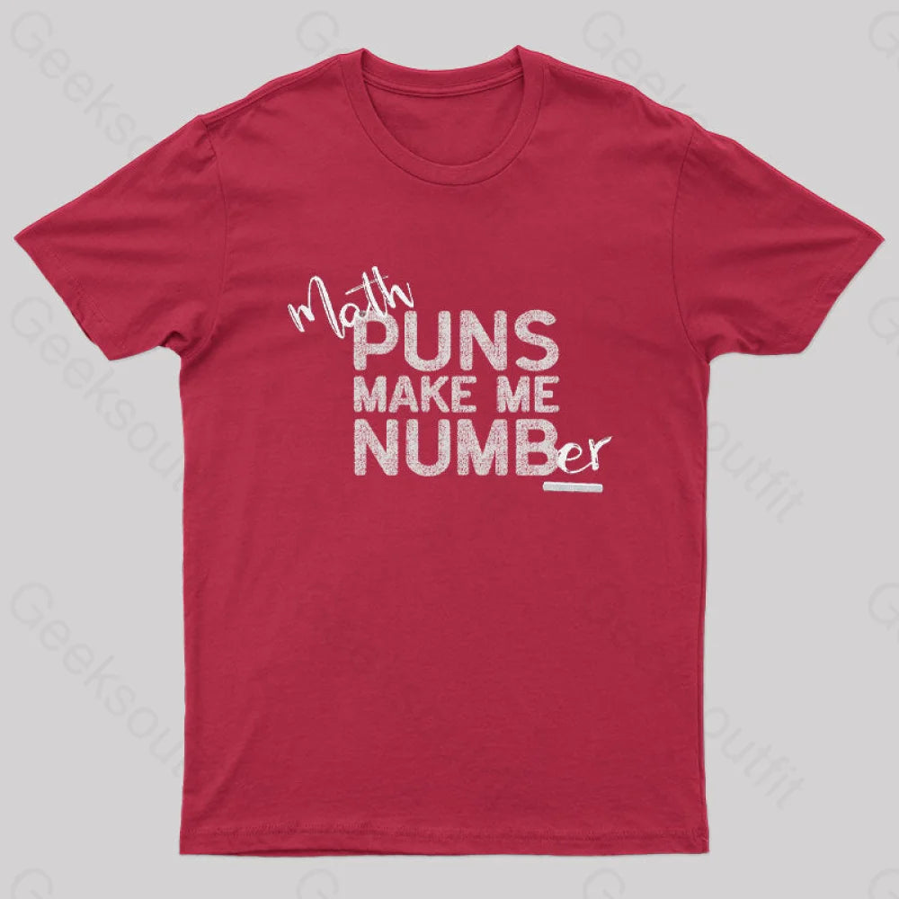 Math Makes Me Numb(Er) Nerd T-Shirt Red / S