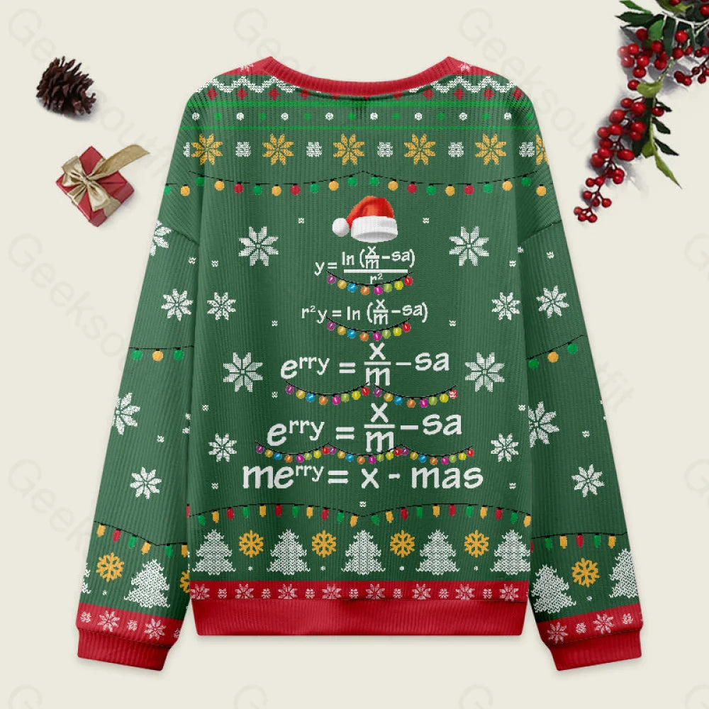 Math Merry Xmas Tree Green Ugly Christmas Sweater Men’s Style-S