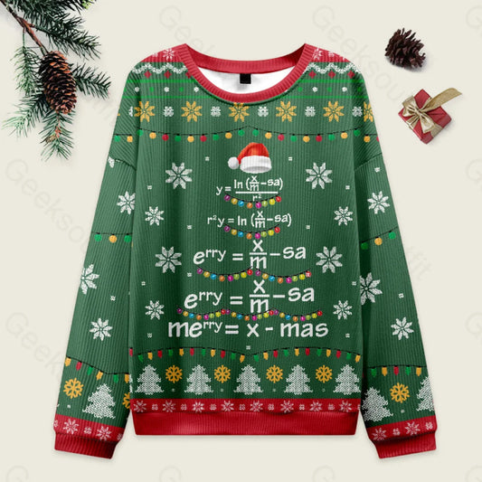 Math Merry Xmas Tree Green Ugly Christmas Sweater