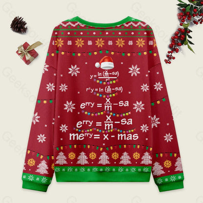 Math Merry Xmas Tree Red Ugly Christmas Sweater Men’s Style-S