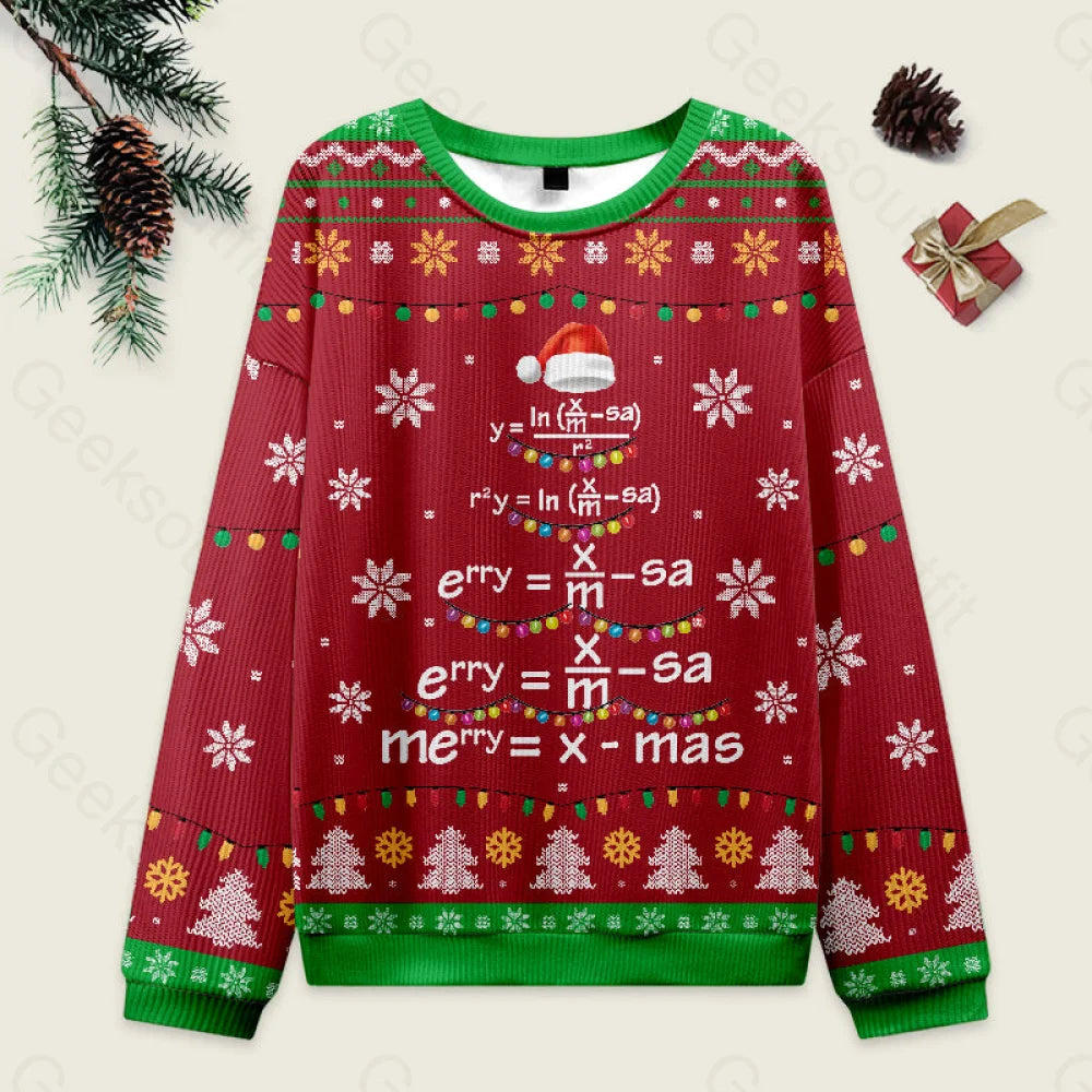 Math Merry Xmas Tree Red Ugly Christmas Sweater