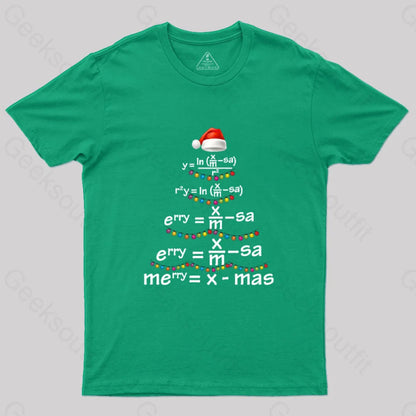 Math Merry Xmas Tree T-Shirt Green / S