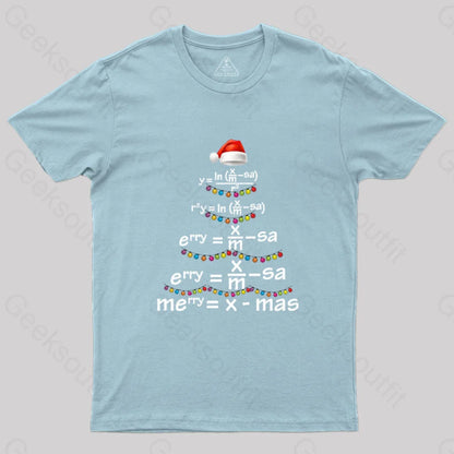 Math Merry Xmas Tree T-Shirt Light Blue / S