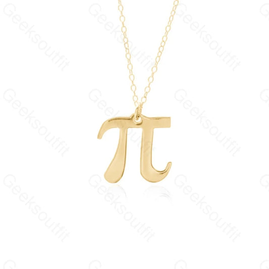 Math Pi Necklace Alloy Gold