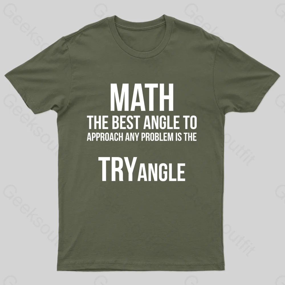 Math Tryangle Nerd T-Shirt Army Green / S