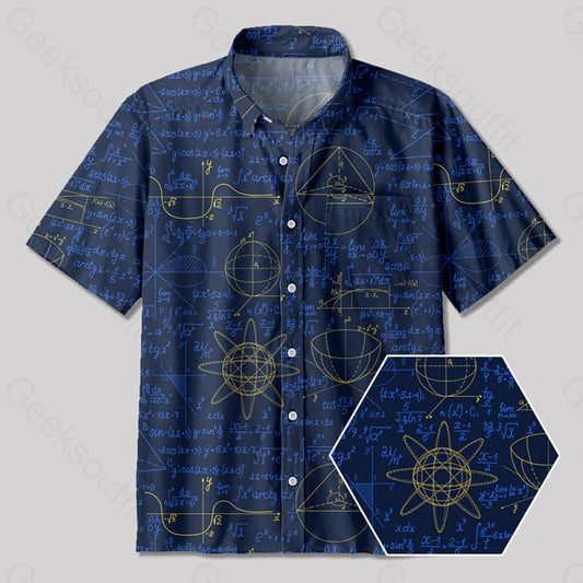 Mathematical Circular Function Model Button Up Pocket Shirt Yc