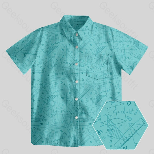 Mathematical Geometry Button Up Pocket Shirt - Geeksoutfit