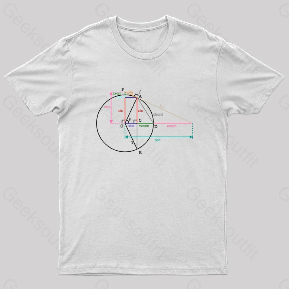 Mathematical Graphical Formulas Nerd T-Shirt White / S