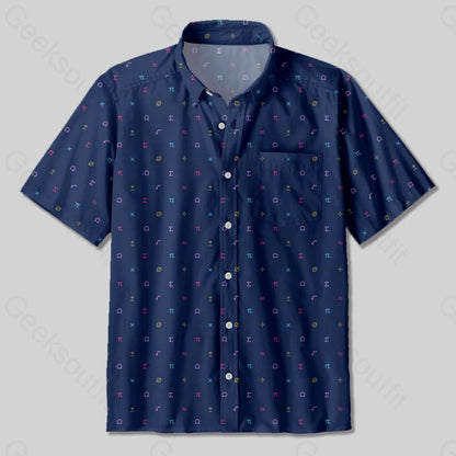 Mathematics Symbol Button Up Pocket Shirt - Geeksoutfit