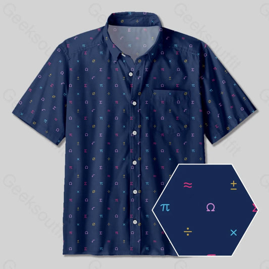 Mathematics Symbol Button Up Pocket Shirt - Geeksoutfit