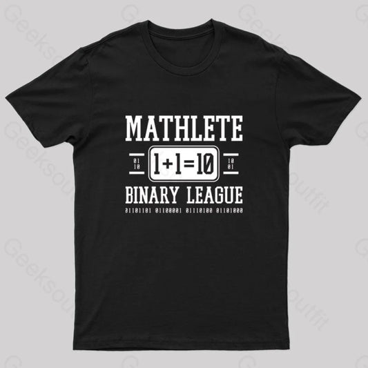 Mathlete Binary League Nerd T-Shirt Black / S