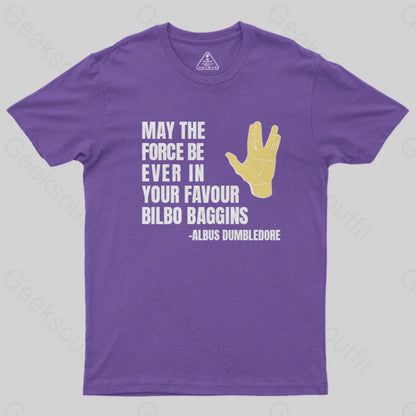 May The Force Be Ever In Your Favour T-Shirt Purple / S