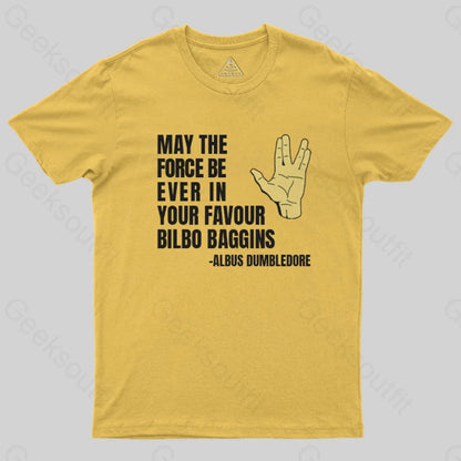 May The Force Be Ever In Your Favour T-Shirt Yellow / S