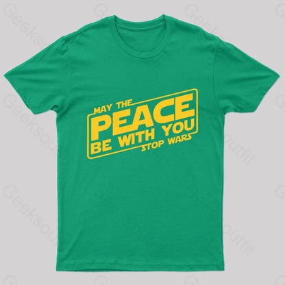 May The Peace Be With You Nerd T-Shirt Green / S