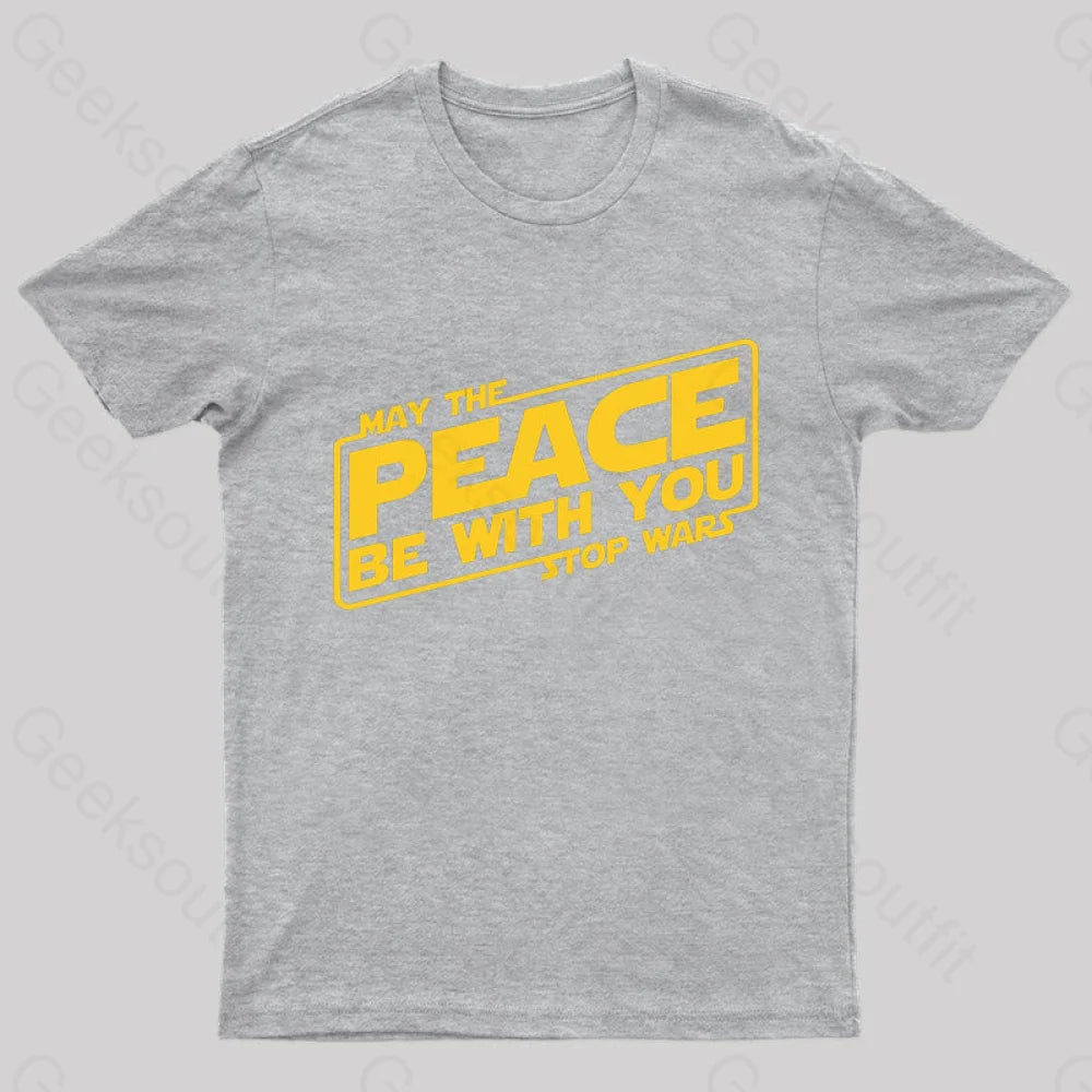 May The Peace Be With You Nerd T-Shirt Grey / S