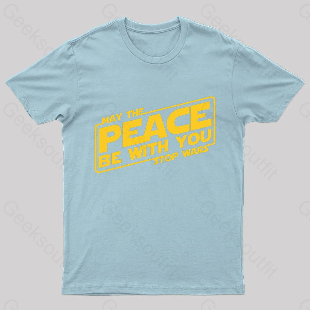 May The Peace Be With You Nerd T-Shirt Light Blue / S