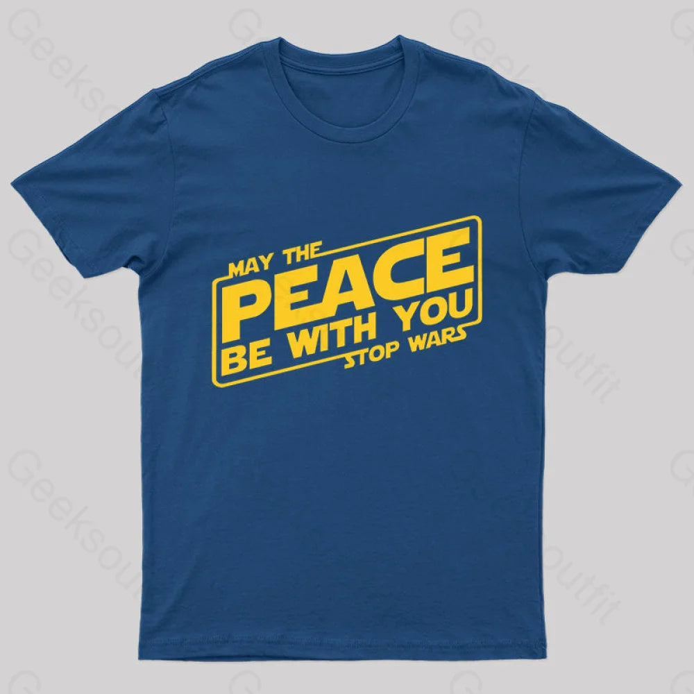 May The Peace Be With You Nerd T-Shirt Navy / S