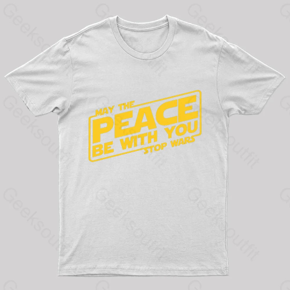 May The Peace Be With You Nerd T-Shirt White / S