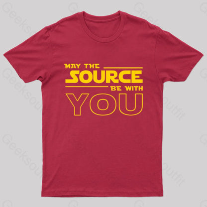 May The Source Be With You Geek T-Shirt Red / S